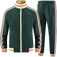 dioxoib Men's Long Sleeve Full-Zip Tracksuit Set - Active Sweatshirt Jacket & Jogger Pants 2-Piece Outfit