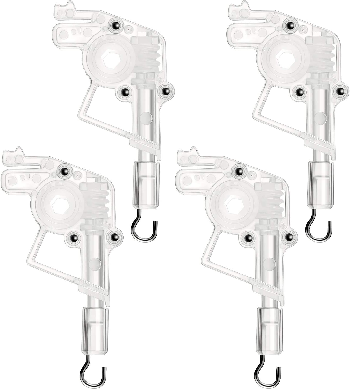 4 Pieces Low Profile Wand Tilter Universal Wand Tilter for 2 Inches Horizontal Blinds Tilt Mechanism Hook Connection with Hexagon Shaped Gear Low Rail Blinds Parts