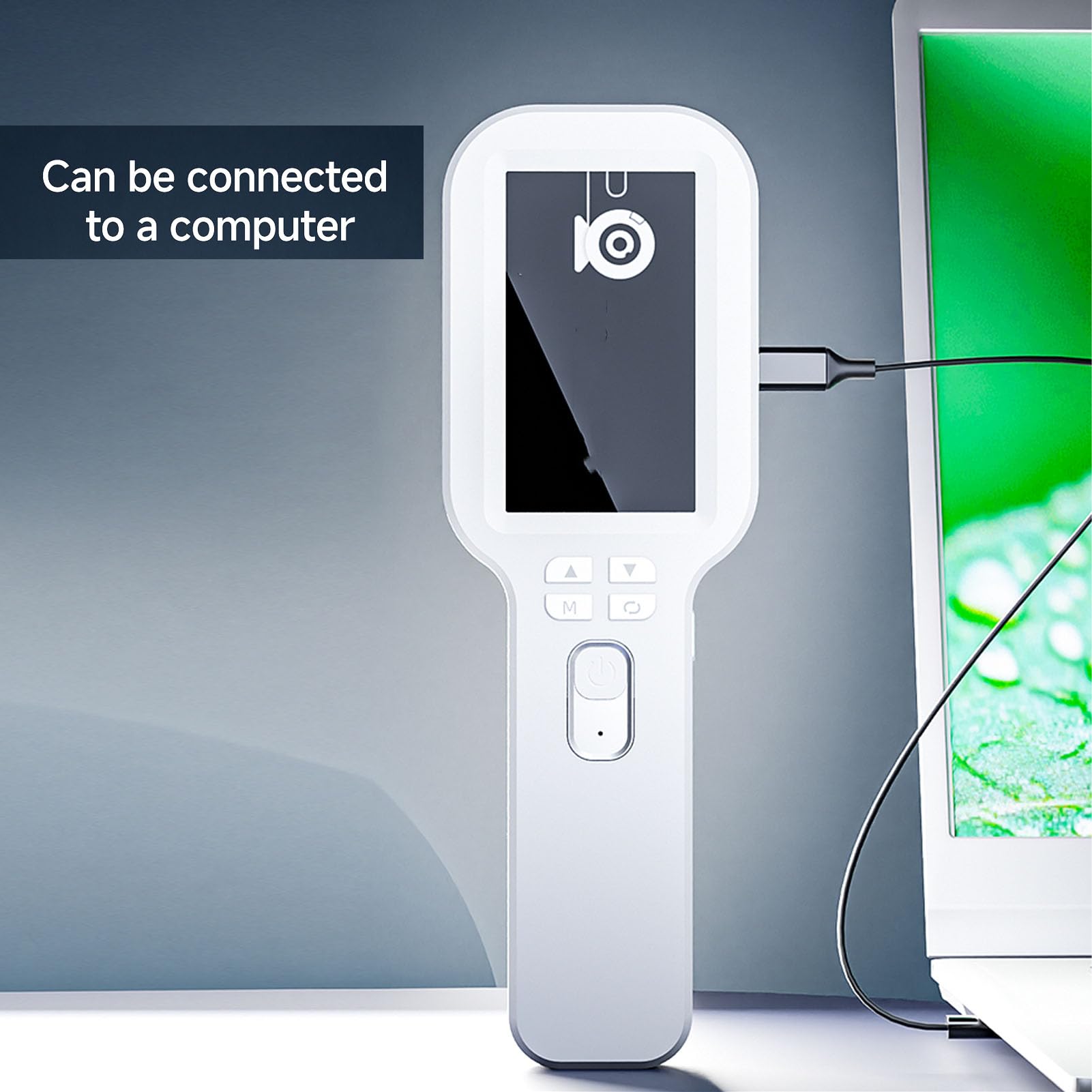 Microscopio Digital Portátil, Lupa Digital de Mano 5X-500X con Lente Dual, Pantalla HD 3,0 Pulgadas, Lupa de Bolsillo Microscopio Marco para Observación Exploración Niños (White)