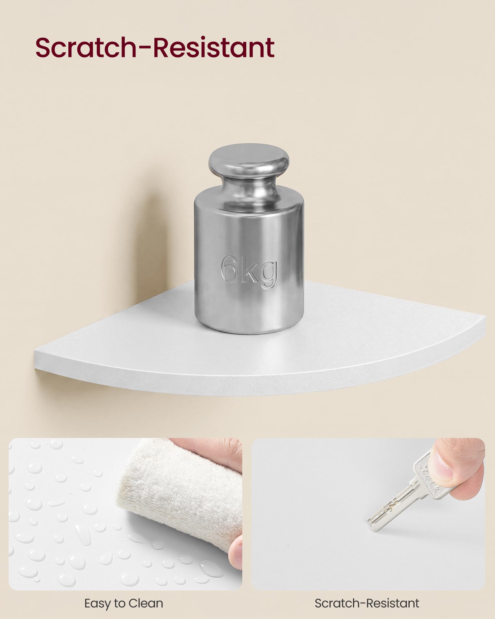 VASAGLE Floating Corner Shelves - 2 Pack -4 VASAGLE Floating Corner Shelves - 2 Pack -4