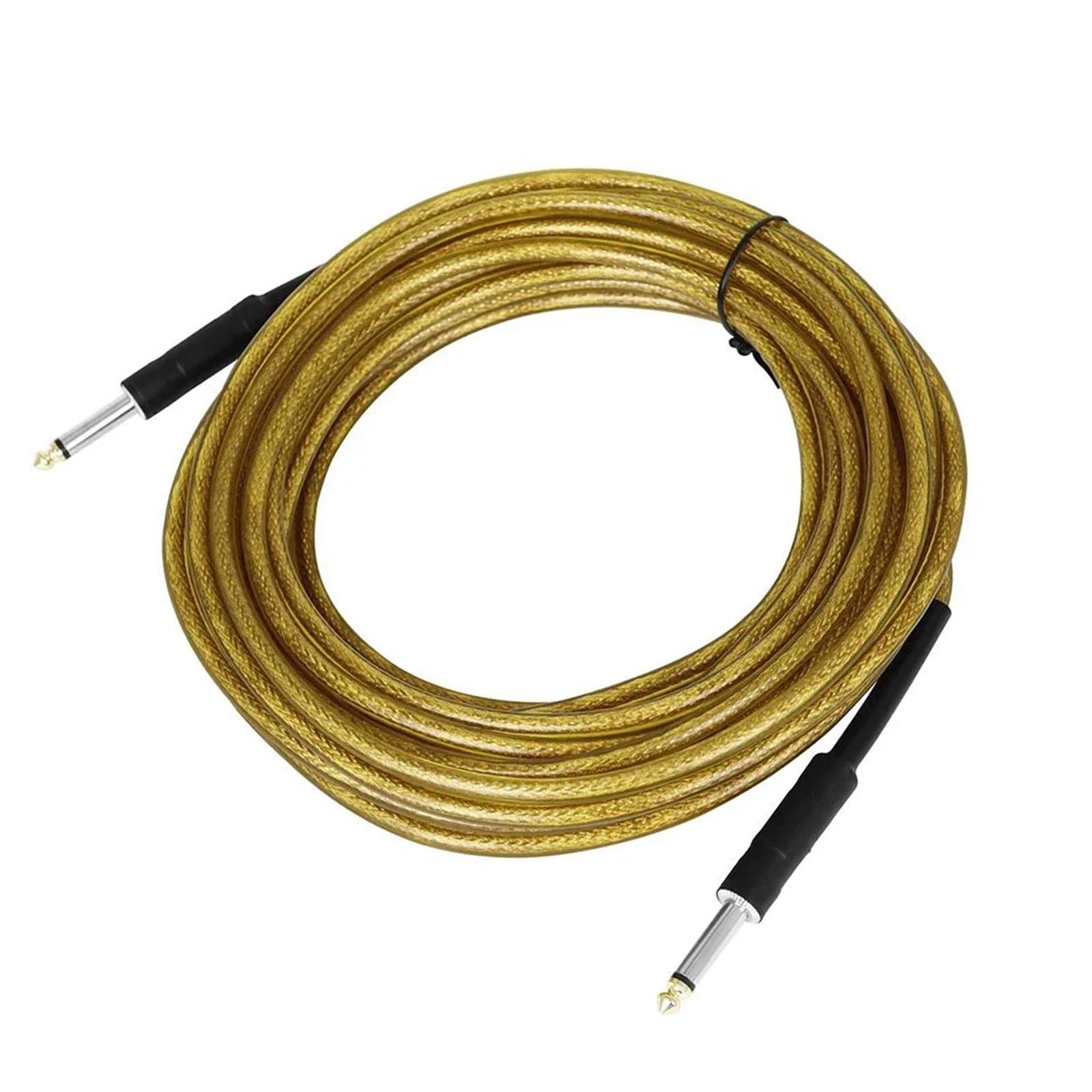 Kabel Do Gitary Linia Przyłączeniowa Kabla Gitarowego Basowego 6,35 MM Podwójny Prosty Wzmacniacz Transmisyjny 10 M Trwały(Yellow)