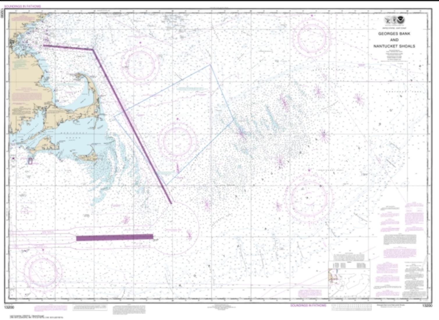 NOAA Chart 13200-Georges Bank and Nantucket Shoals by East View Geospatial-image-27