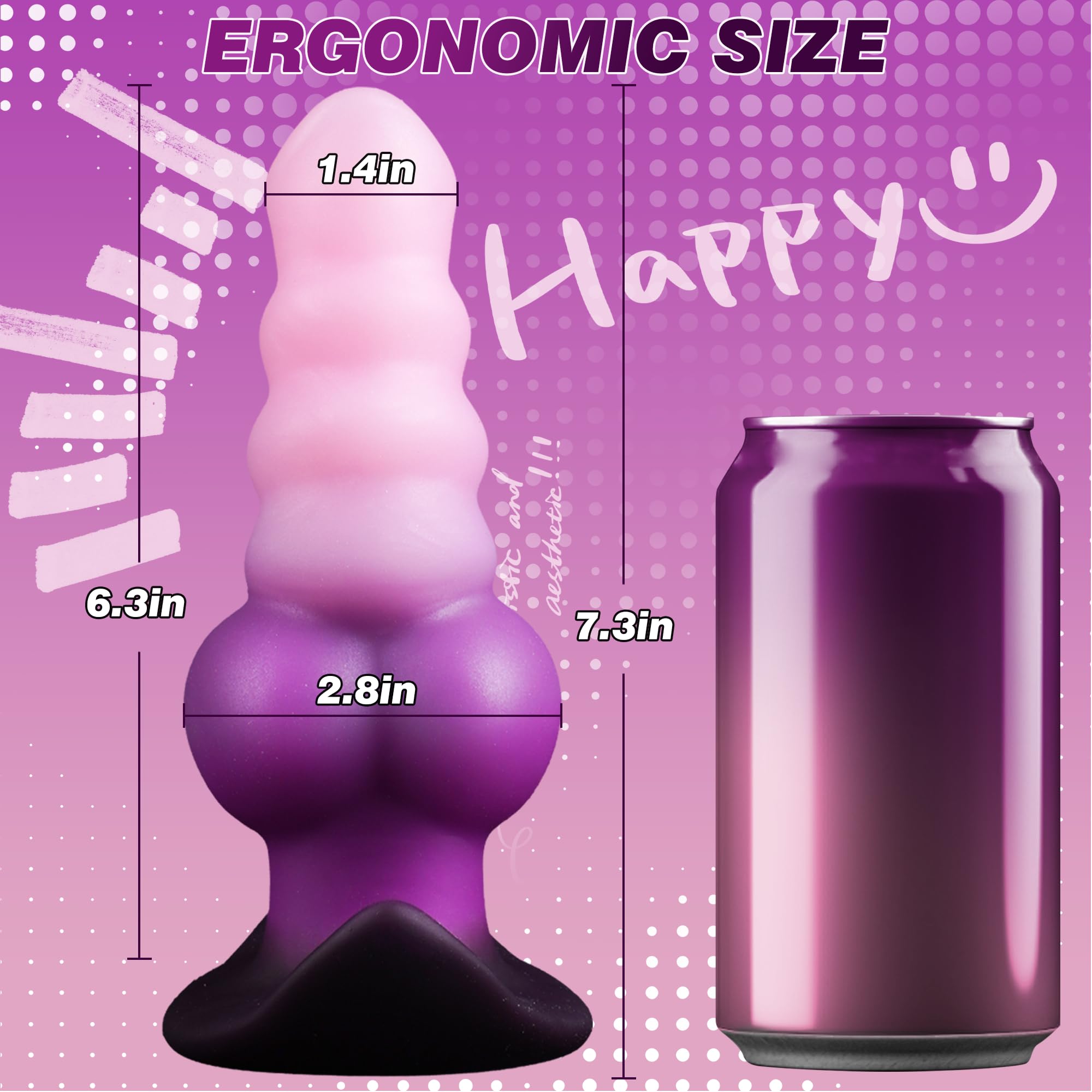 6.3" Large Butt Plug Anal Toys Fantasy Knot Dildo, Huge Buttplug Silicone Wearable Vaginal Anal Plugs, onster Horse Dildo with Suction Cup, Prostate Trainer Dilator Adult Toy for Men Women: L