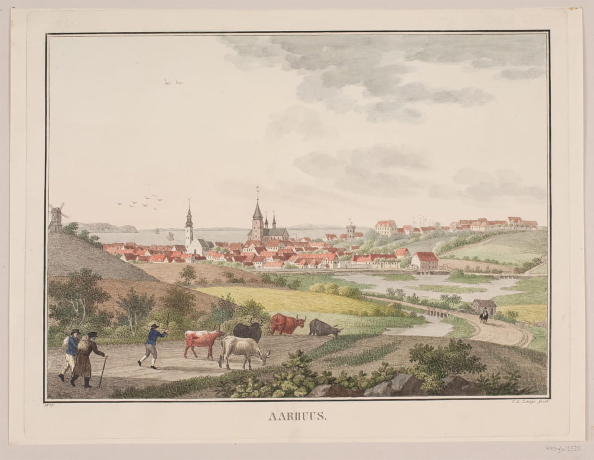 ARTXLXXBN Famous Prints Artwork Pictures Poster Painting Art Aarhus by Søren L. Lange Artwork Landscape Pictures for Home Decor 60x90cm