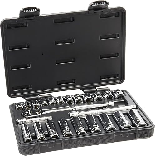 Juego de llave de carraca de GearWrench y 49 piezas hexagonales de 12"