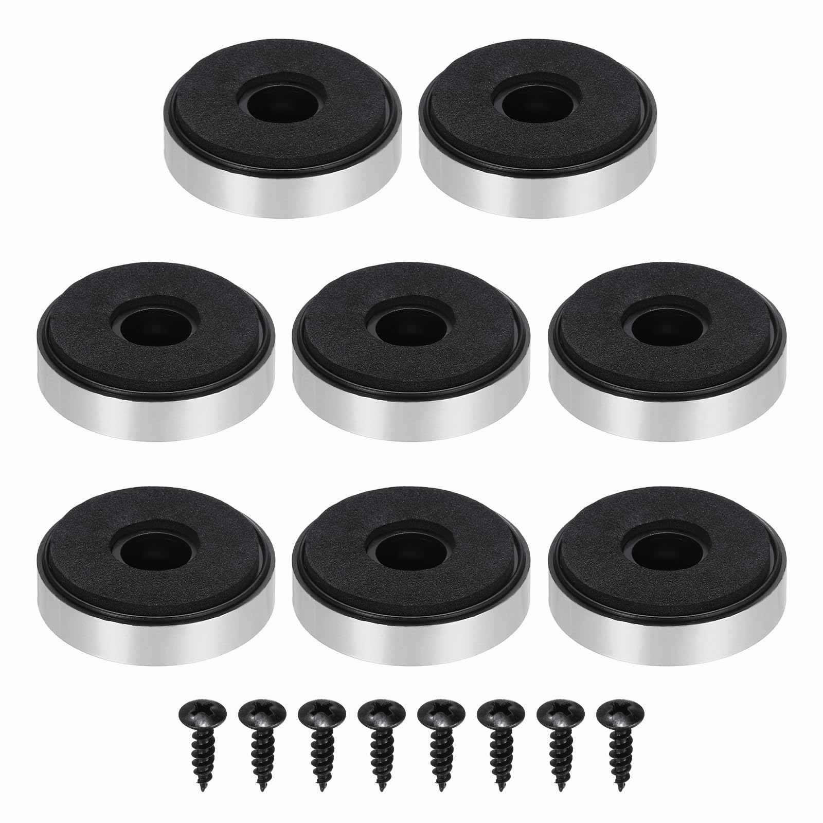 QUARKZMAN 8 Pezzi Piedini Isolanti per Altoparlanti 40mmx10mm Base Antivibrante in Schiuma Plastica per Amplificatore HiFi Home Theater Argento