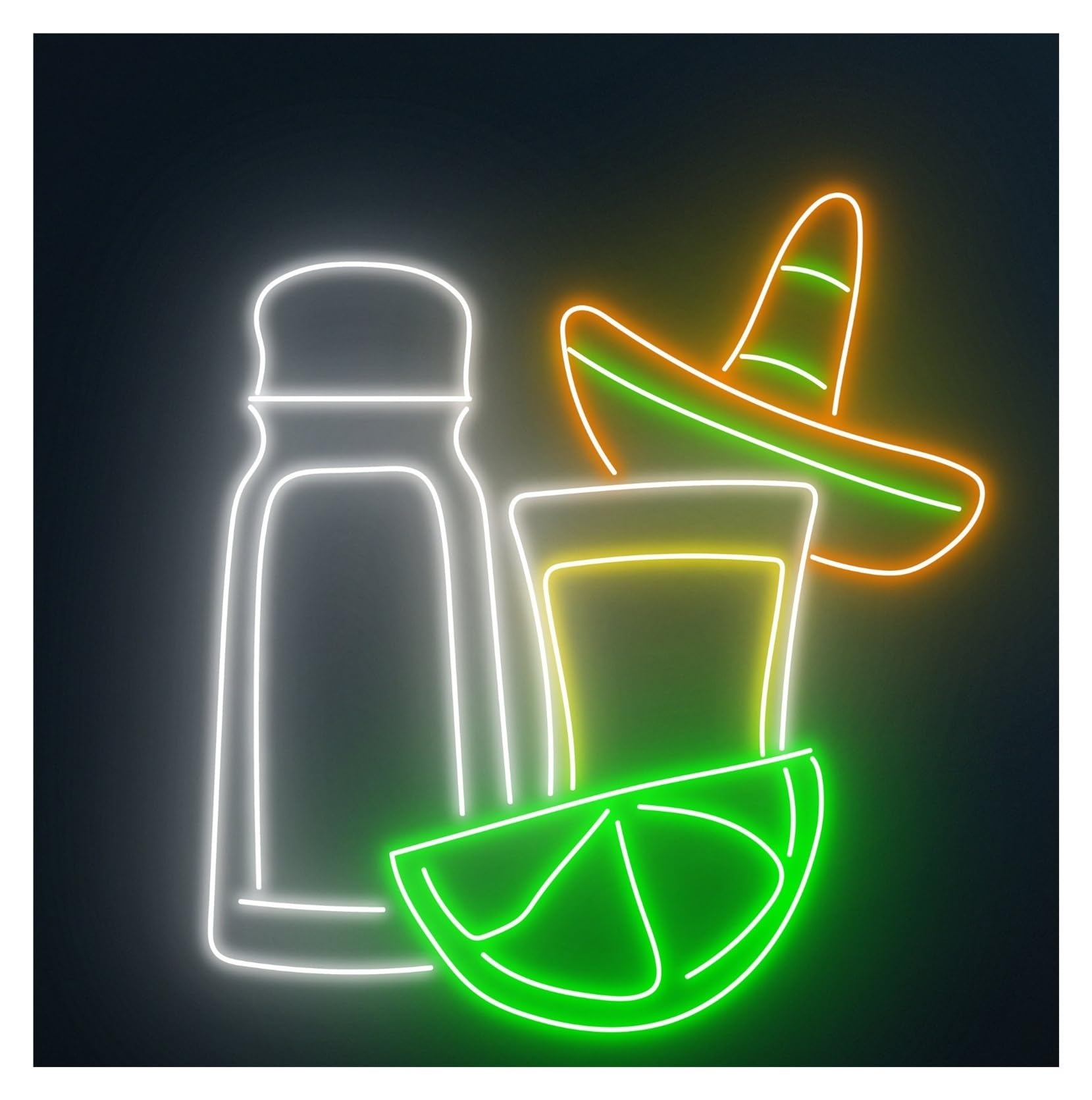 Hanging Art Neon Signs Tequila Neon Sign Cocktail Club Led Light Wine Bar Pub Room Wall Decor Storefront Window Display Business Entrance 60cm