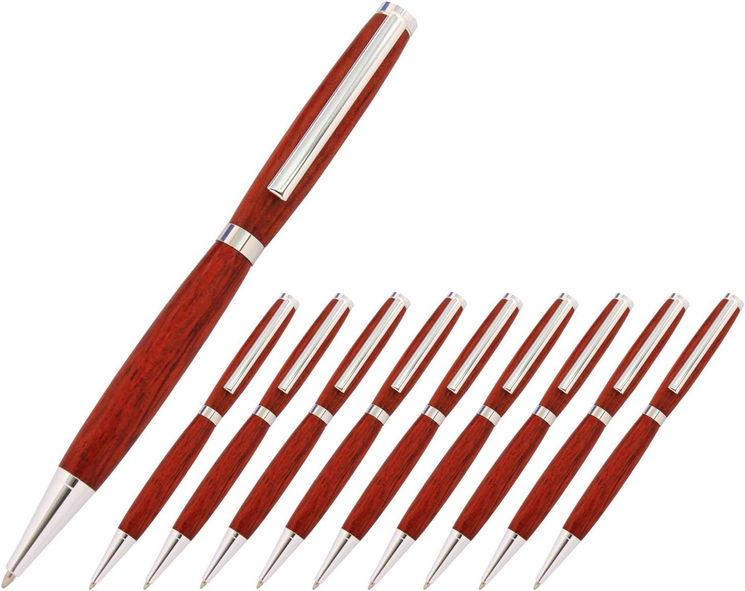 Legacy Woodturning, Slimline Pen Kit - Silver, 10 Pack