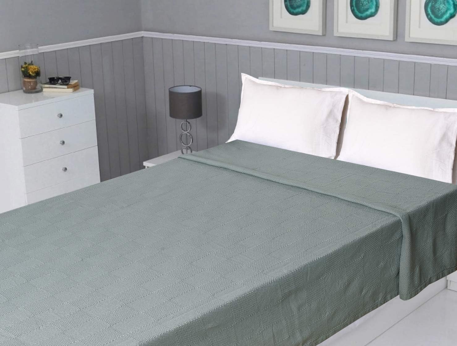 Urban Villa Cotton Thermal Blanket Made from 100% Soft Premium Cotton,Solid Check Weave,Butter, Queen (90"x 90"), Perfect for Layering in Bed,Provides Comfort and Warmth Forever : Everything Else