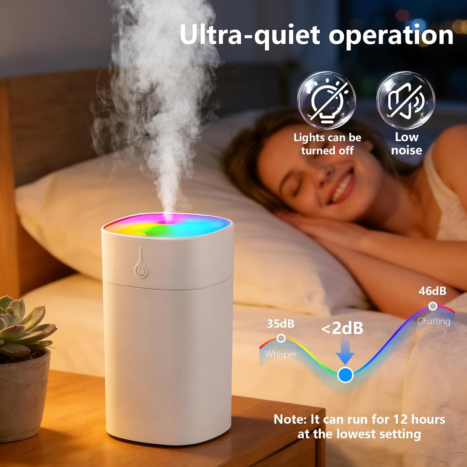 8 PCS Mini Humidifiers for Bedroom 400ml Portable Small Cool Mist Humidifier Super Quiet with 2 Modes Auto Shut-Off Small Humidifiers for Bedroom Travel Car Office Home Plant,White