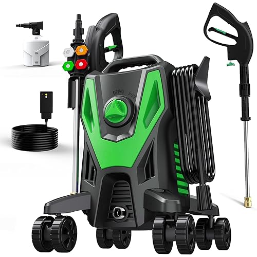 5000PSI PowerWasher with 4 Quick Connect Nozzles, Foam Cannon for Car, Lane, Patio Cleaning
