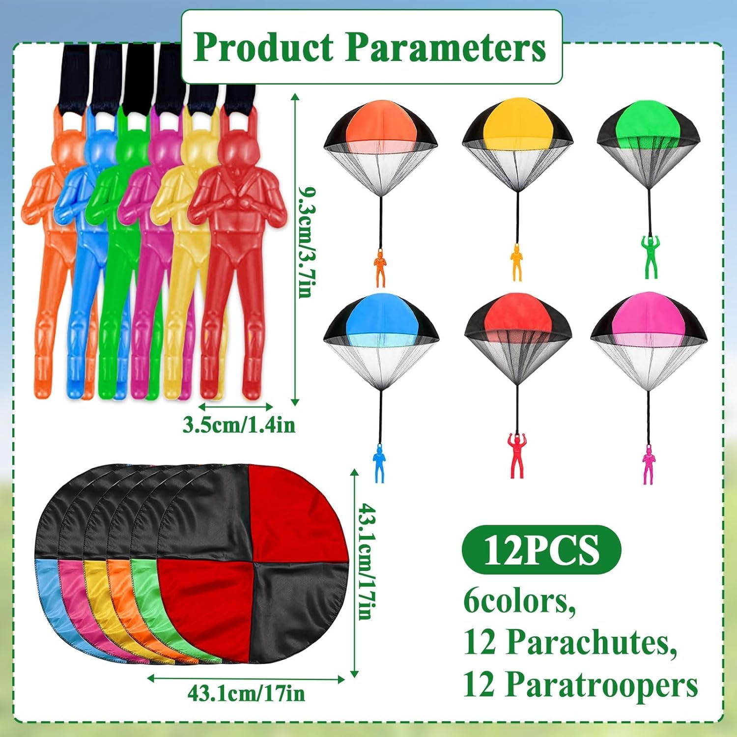 Juguete de Paracaídas, 12 Piezas Mini Paracaidas Infantil Multicolor, Paracaidista de Juguete de Lanzar a Mano, Juegos Aire Libre Juegos Jardin para Niños, Regalo Cumpleaños Juego Niño - 4