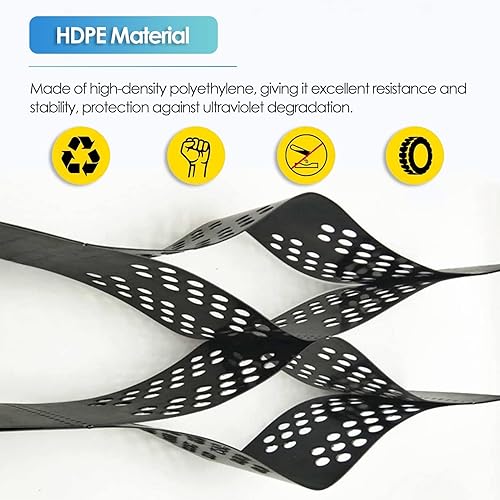 Miniatura 5 de ERRULAN Estabilizador de hierbasuelograva, base de base de cobertizo de plástico resistente, pavimentadora de rejilla de tierra cortable, tapete de