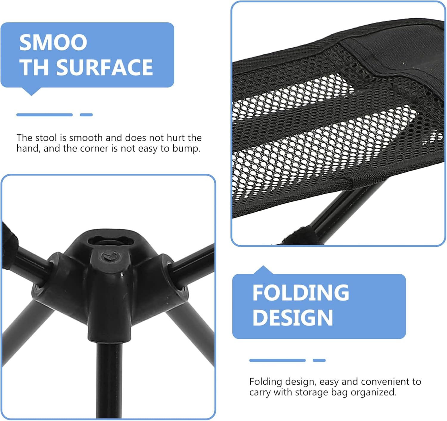 Foldable Camping Chair Portable Stool Lightweight for Outdoor Barbecue Fishing Stool for Rest