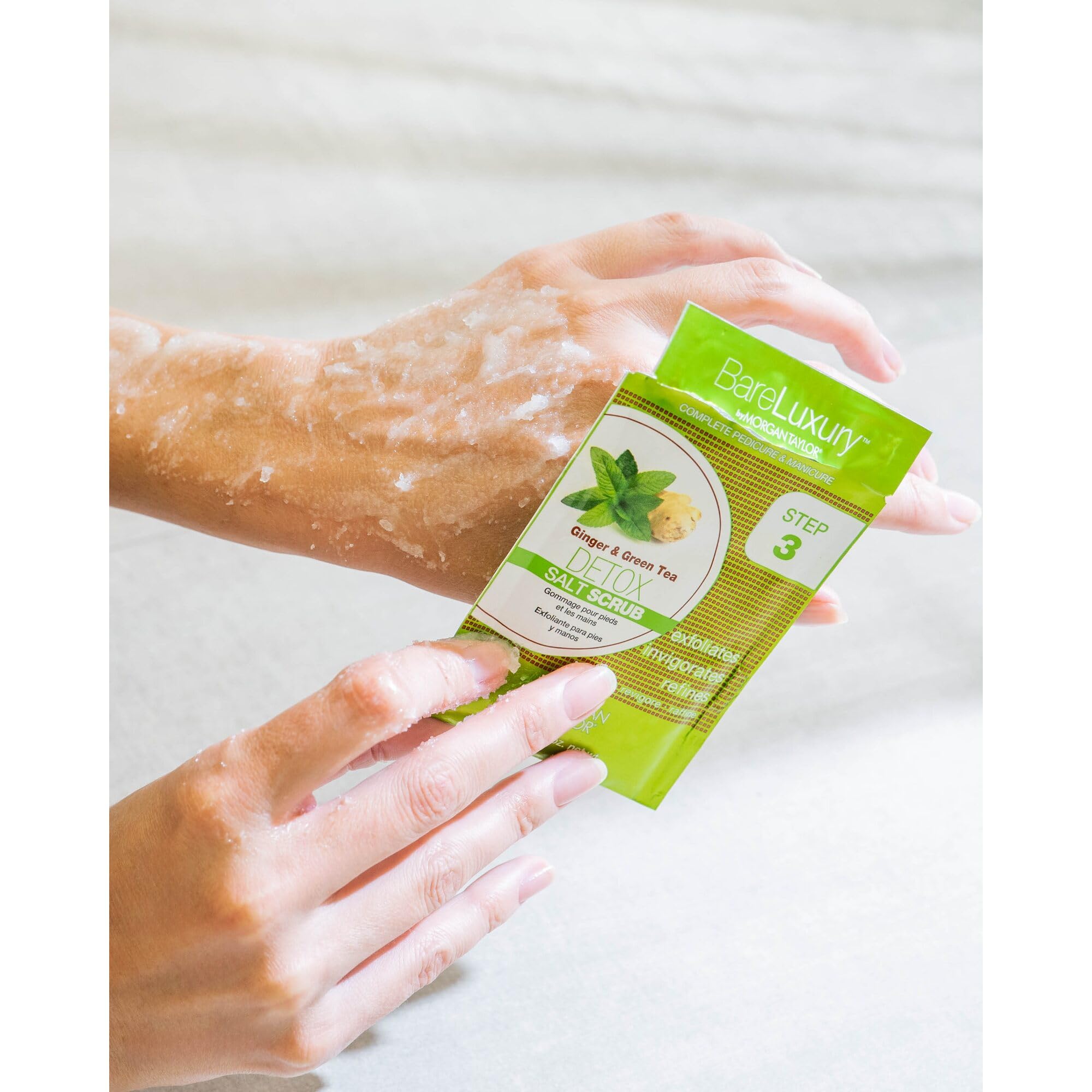 BareLuxury Pedi & Mani Spa Kit - Ginger & Green Tea -7