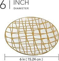 Vista 11 de Certified International Matrix Gold Plated 6" Luncheon/Canape Plates, Set of 6 Assorted Designs