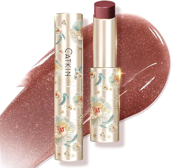 CATKIN Glossy Lip Balm Ultra Hydating Glow Lip Tinted Jelly Plump Melting Balm Shea Butter Repair Soothing For Dry Lips Dewy Finished 0.12 oz C04 PEONY