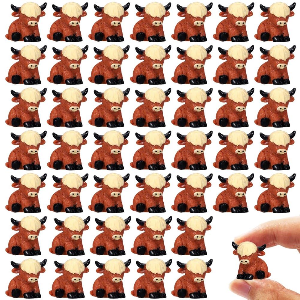 UDSKNV[KSL Micro Landscape Be Used for Various DIY- 50 Pcs Mini Cow Figurines for Fairy Gardens, Miniature Landscapes