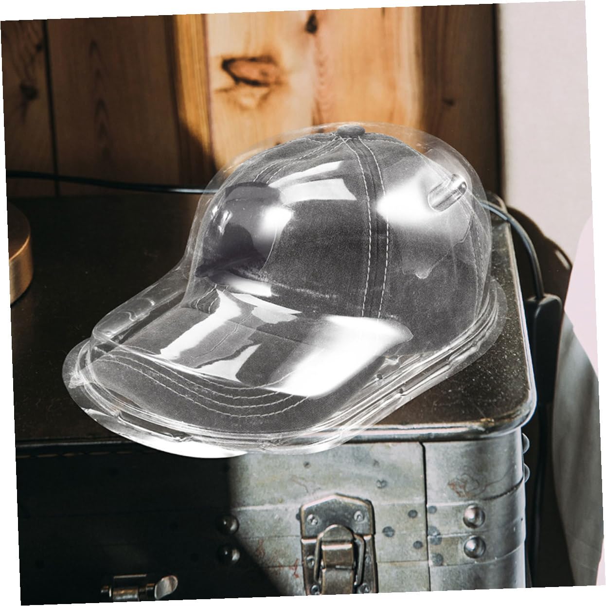 4 pezzi Cappelliera da Baseball Trasparente Supporto Espositore in Plastica Leggera e Compatta Custodia a Strati Anti Polvere e Deformazione per Uso e Negozio