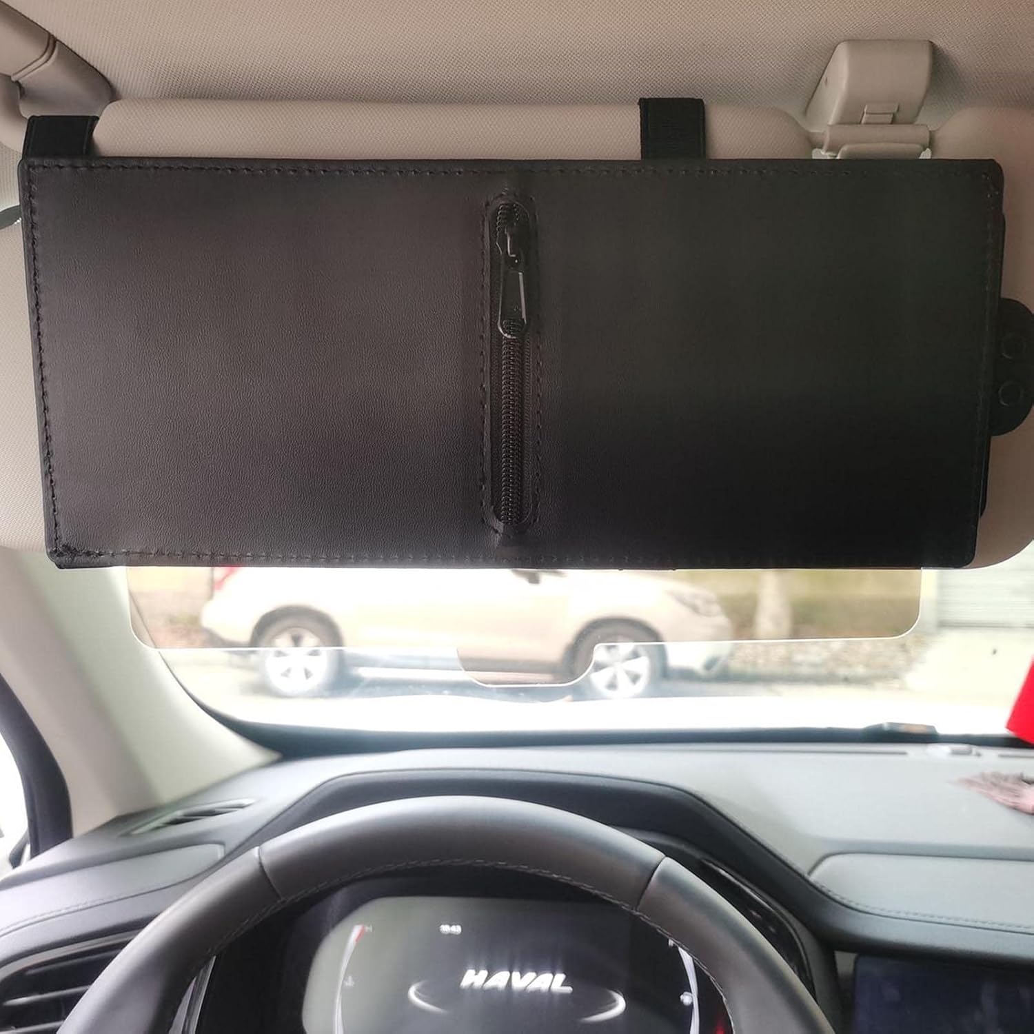 Polarized Sun Visor for Car with Zipper Slider, Upgraded