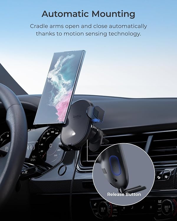 iOttie Auto Sense 2 Air Vent Car Phone Holder with Qi Wireless Charging - Auto Clamping Phone Mount for iPhone, Google Pixel, Samsung Galaxy, Huawei, LG (Adapter Not Included) by iOttie - Image 2