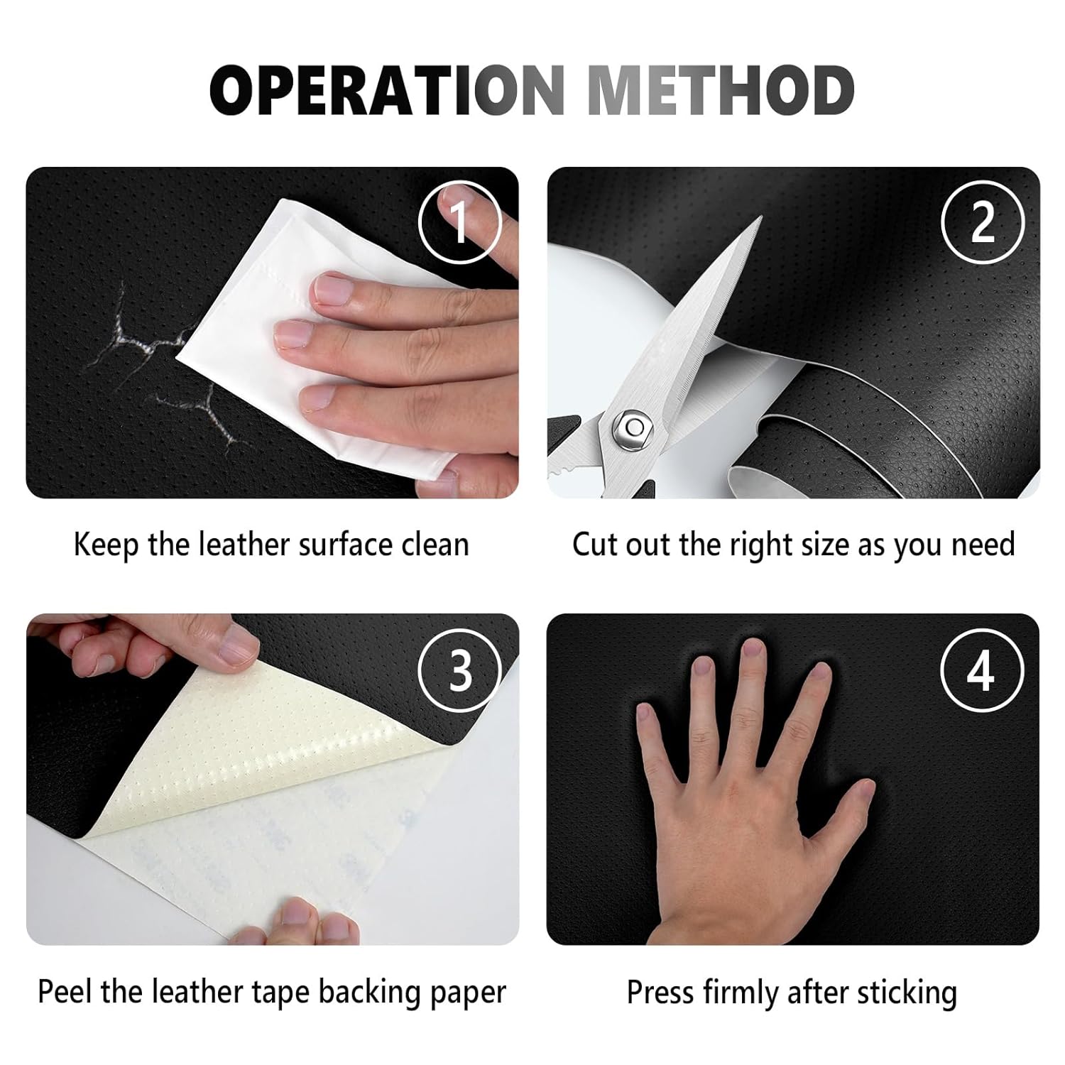Leather Repair Patch 15.7x23.6 Black, Breathable Perforated Adhesive Self-Adhesive Repair Patch, Furniture Couch Car Seats Office Chairs Sofa Repair Patch Refurbished Patch