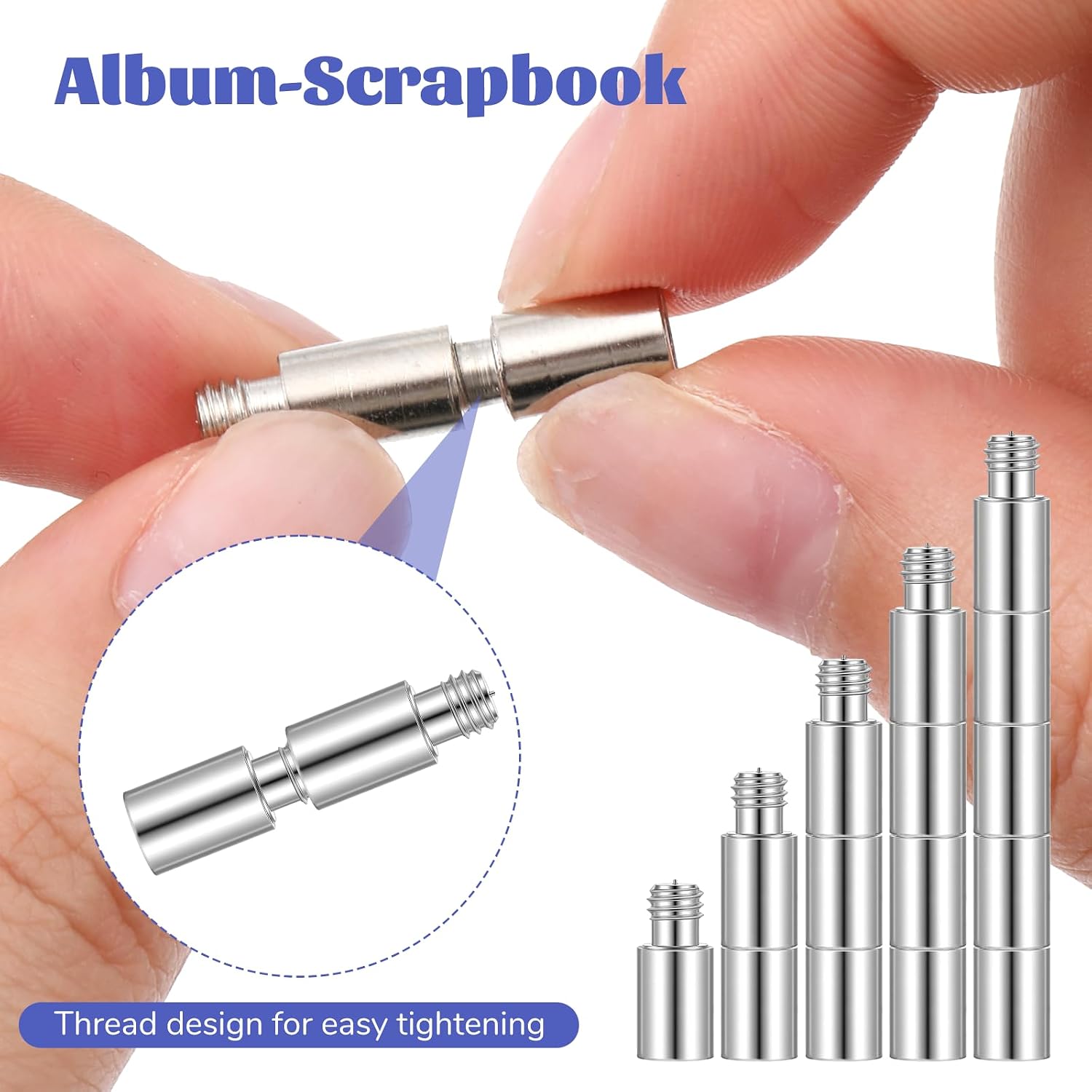 30 PCS Scrapbook Extension Posts, Book Binding Spacers Album Accessories Tool, Extension Post Replacement for Binding Extending Scrapbook Photo Album Refill Pages image 3