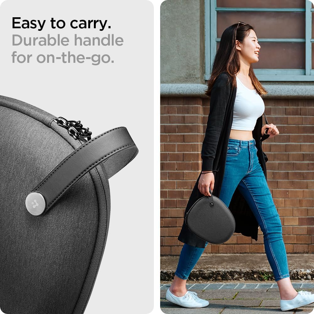 Spigen Klasden Designed for Airpods Max 1/2 Case (2020/2026) Carrying Travel Pouch [Compatible with Smart Case for Sleep Mode] - Charcoal Gray