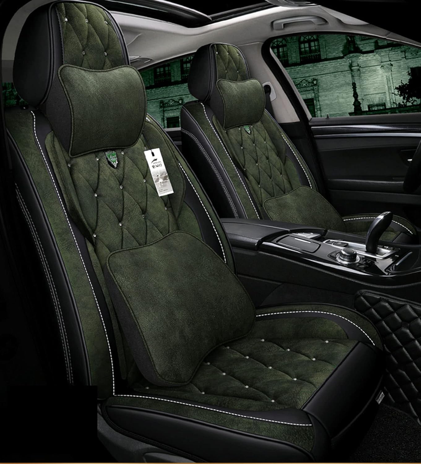 Mrs Car Seat Cover Seat Covers Seat Covers Slipcover Universal Flax Materials, Complete Seats 5 Pieces Car Seat Covers Set,C