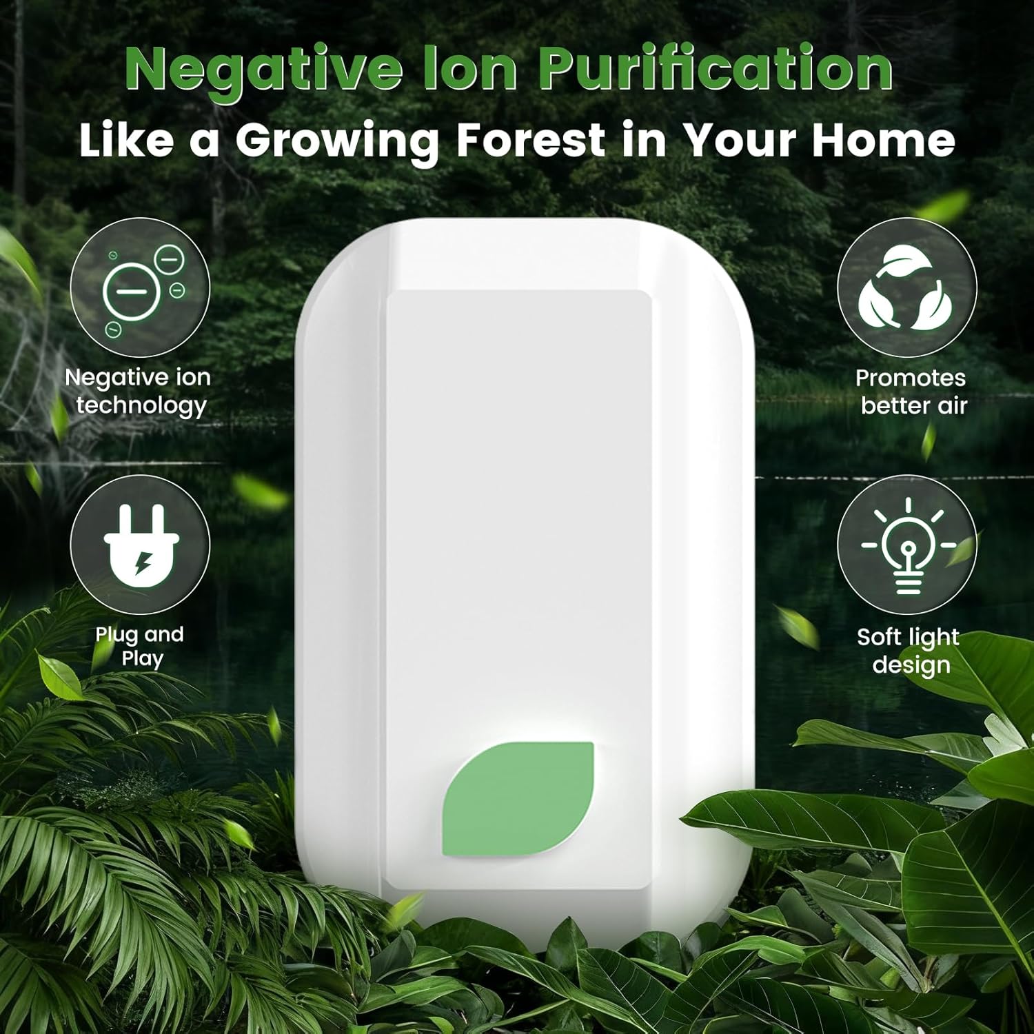 6Pack Plug In Ionic Air Purifier,Negative Ion Air Purifier for Home Portable Plug-In Air Ionizers for Smoke, Pets Smell Quiet Mini Air Freshener for Home, Bedroom, Office, Living Room (6)