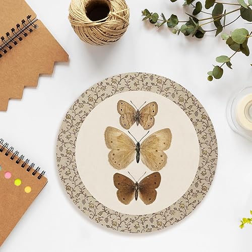 Miniatura 5 de Alfombrilla de Ratón Vintage con Mariposa, Alfombrillas de Ratón para Escritorio, Alfombrilla de Ratón Retro Neutral con Mariposa y Polilla para