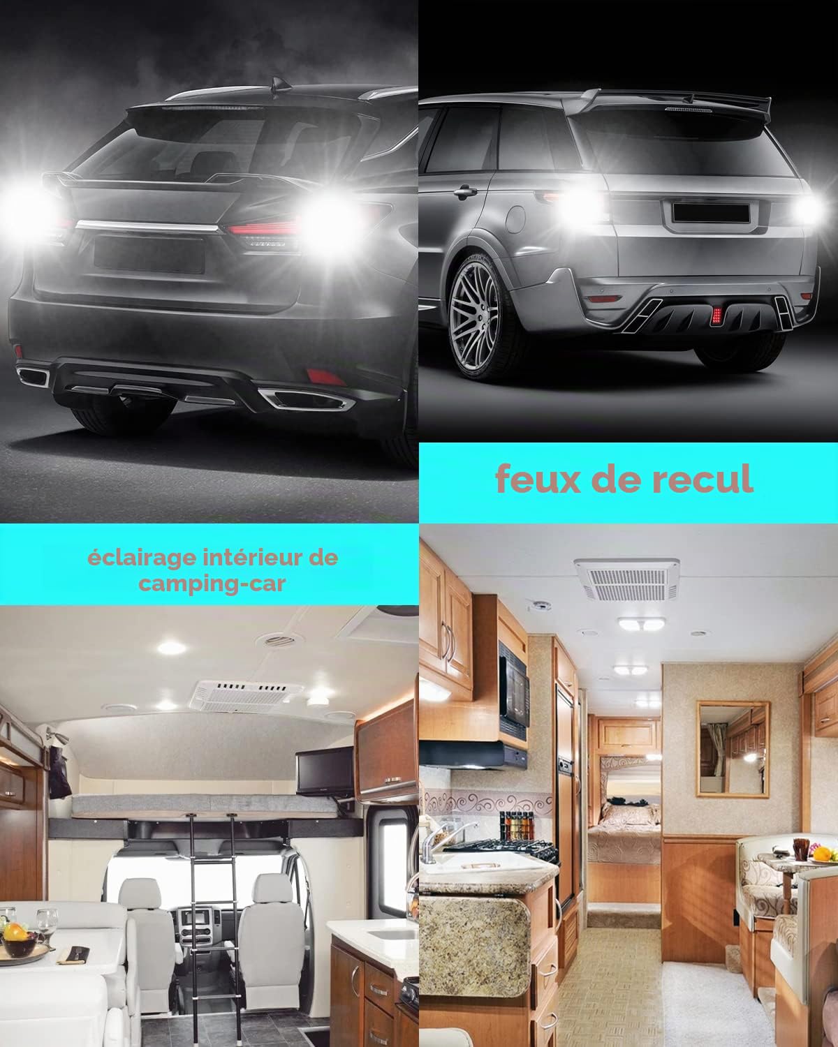 Defvnsy P21W 1156 BA15S Ampoules LED, 1141 7506 1003 Ampoule 12V Extrêmement Brillant 6000K Blanc, 27SMD 5050 Ampoules LED Voiture pour Fex de RV, Camping, Voiture, Caravane, Remorque (Lot de 10)