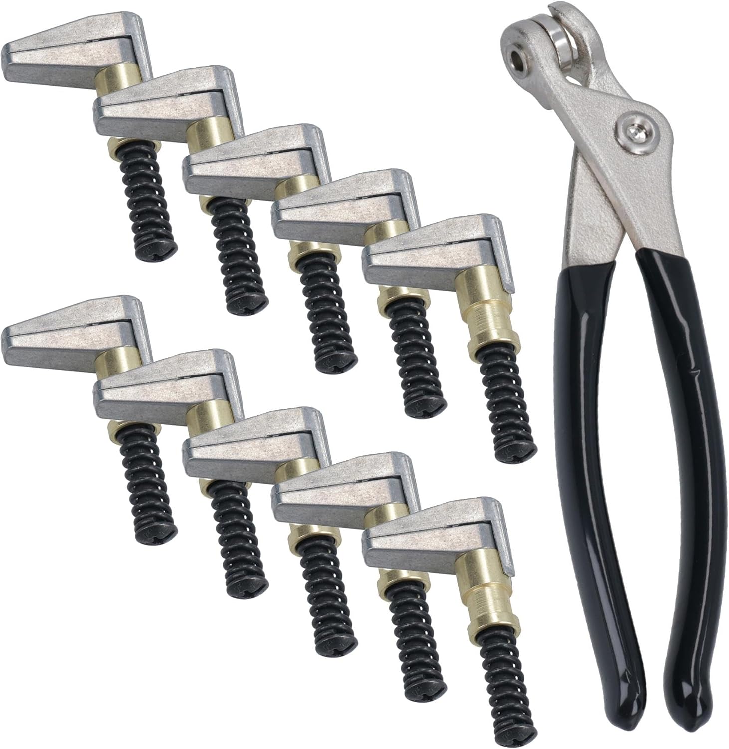 10 x Cleco Side Edge End Clamps Fasteners Grips 19mm Open 25mm Depth + Pliers