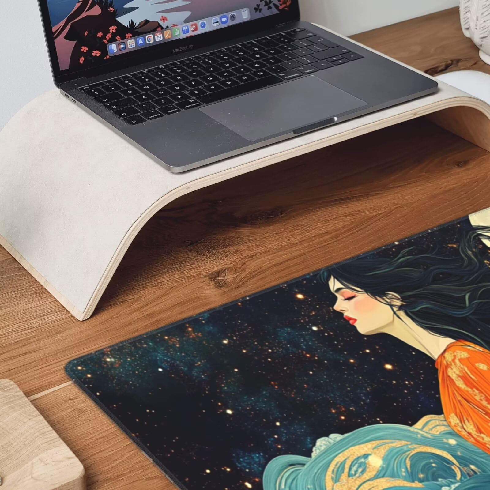 Żółta podkładka pod mysz XXL Beauty mata na biurko 1600 x 800 x 3 mm zmywalna podkładka do gier na laptopa, z antypoślizgową gumową podstawą do gier, PC, pracowników biurowych Y491