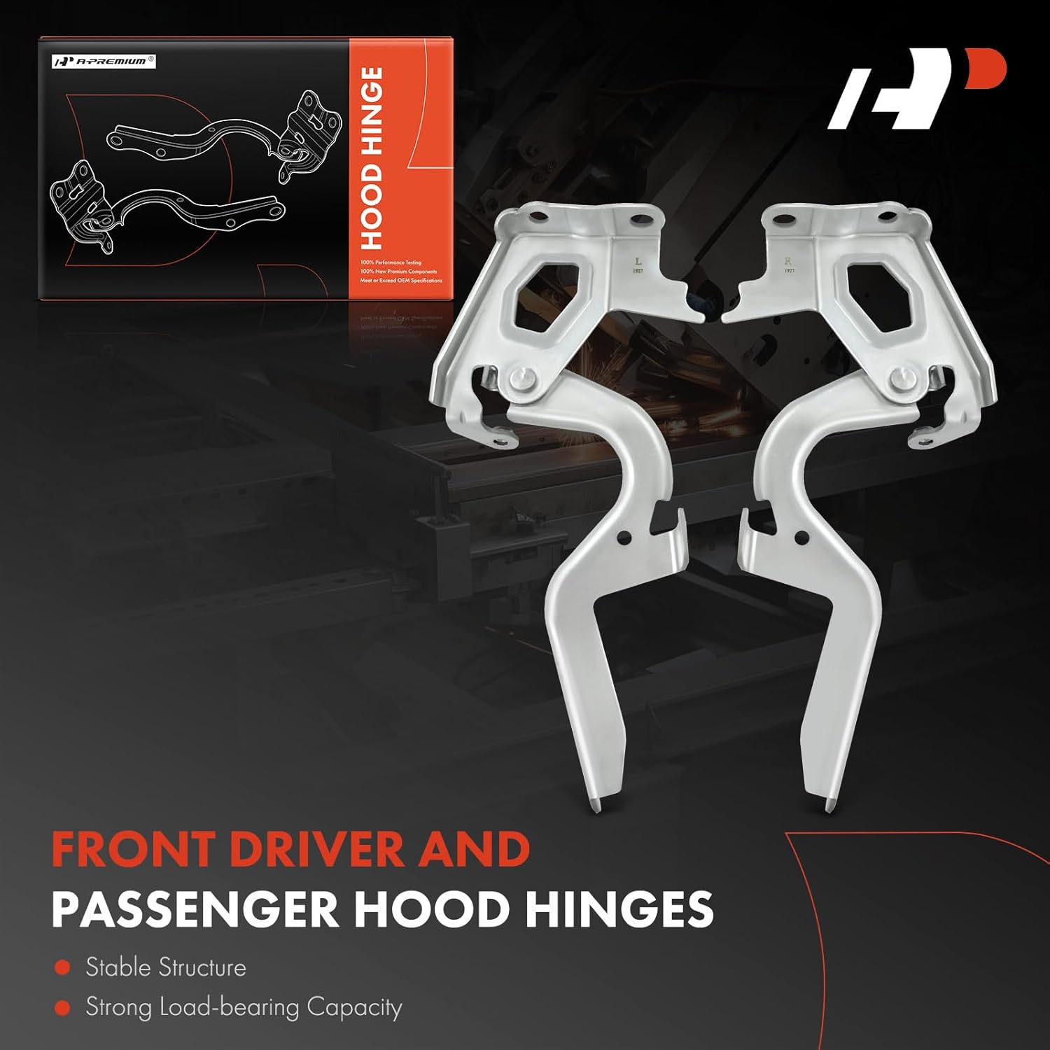 A-Premium Driver and Passenger Hood Hinges Compatible with Toyota RAV4 2013 2014 2015 2016 2017 2018, Set of 2 Front Left and Right Side Hood Hinges, Replace# 534100R070, 534200R070