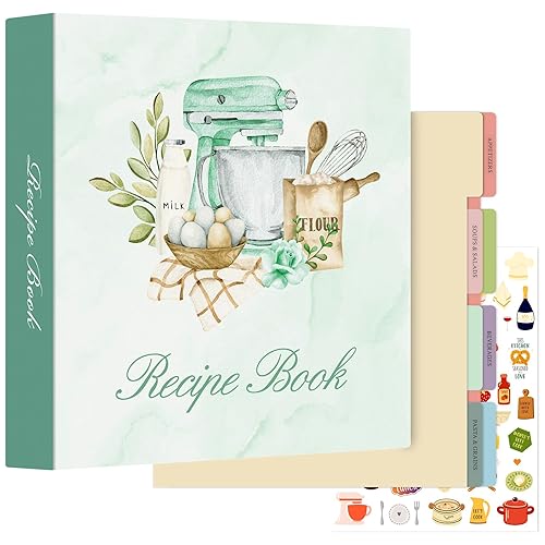 Lanpn Recipe Binder 8.5x11 3 Ring Kit, Waterproof Recipe Book