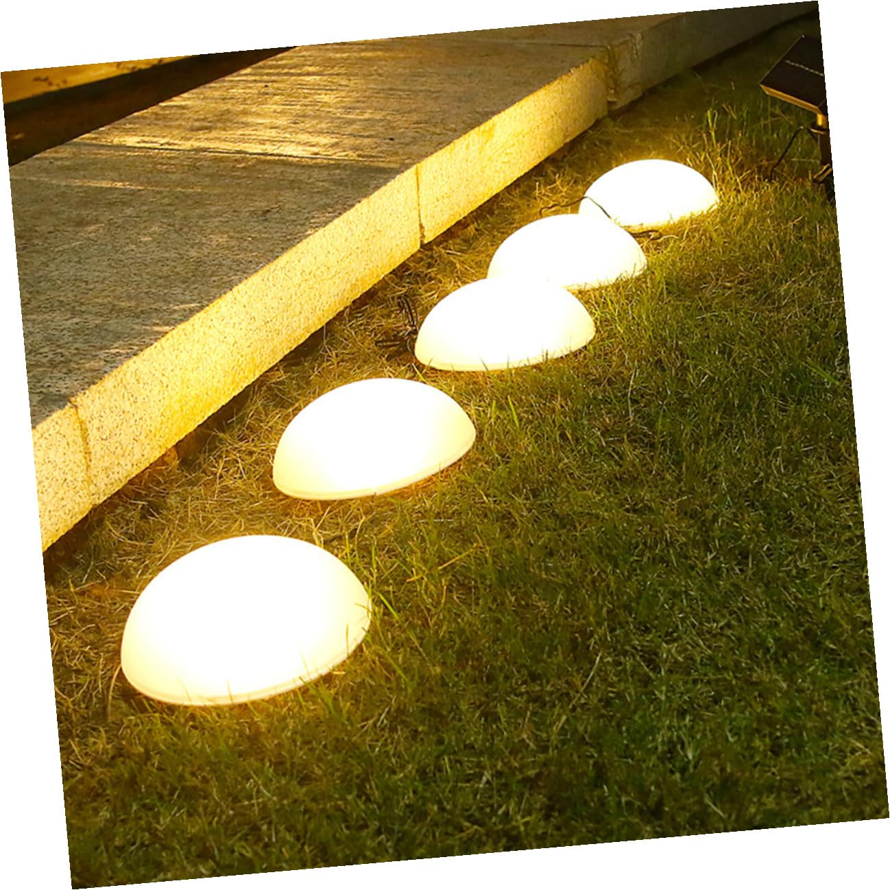 KOMBIUDA Solar Hemisphere Outdoor Garden Light Solar Lawn Lamp for Landscape Decoration Warm Glow