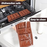 Vista 8 de Webake Molde de barra de chocolate profundo para relleno, molde de silicona para chocolate para rellenar chocolate, caramelos, cera derretida