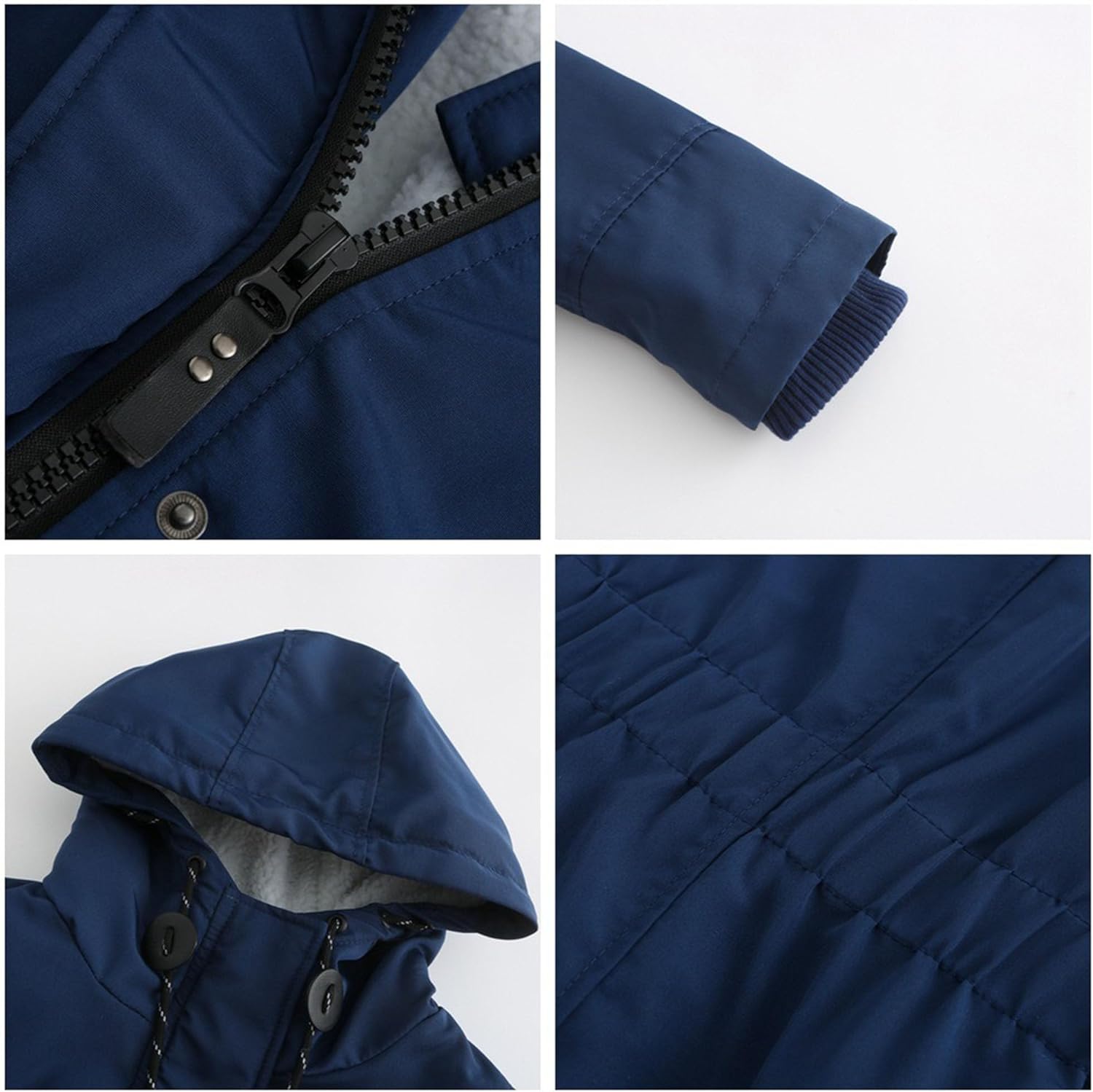 JEKE-DG Women's Hooded Thicken Parka Jacket Fleece Lined Casual Anorak Jacket Military Soft Warm Winter Outerwear