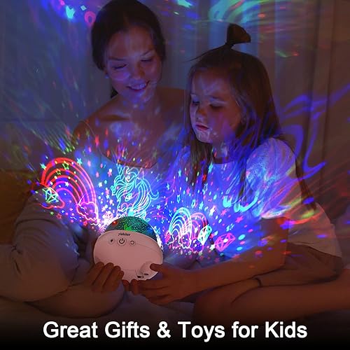 Miniatura 2 de yishiter Regalos de unicornios para niñas, luz nocturna de proyección de estrellas de unicornio, rotación de 360, 9 modos de luces, juguetes de