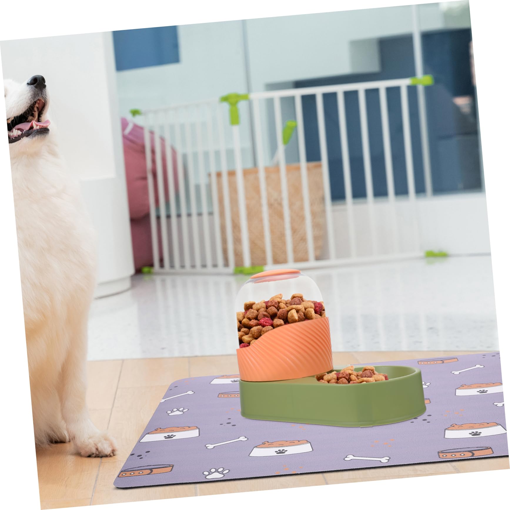 Supvox 5stücke rutschfeste Futtermatte Für Haustiere Absorbierende Und wasserdichte Napfunterlage Für Hunde Und Katzen Großes Design Für Mehrere Tiere Grauton Mit Knochenmotiv
