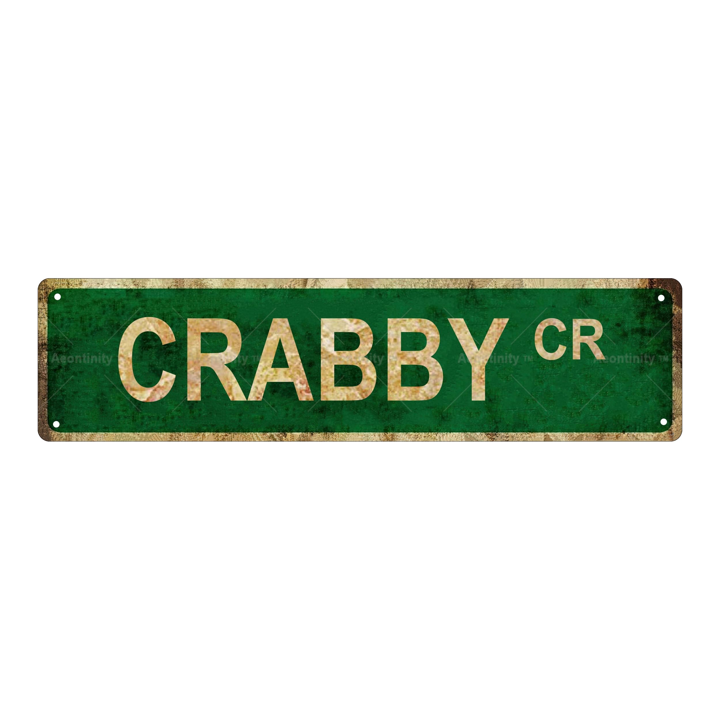 Crabby CR Vintage Metal Tin Street Sign Bar Cafe Garage Cave Home Room Wall Bathroom Farmhouse Garden Porch Patio Decor,4x16 Inch
