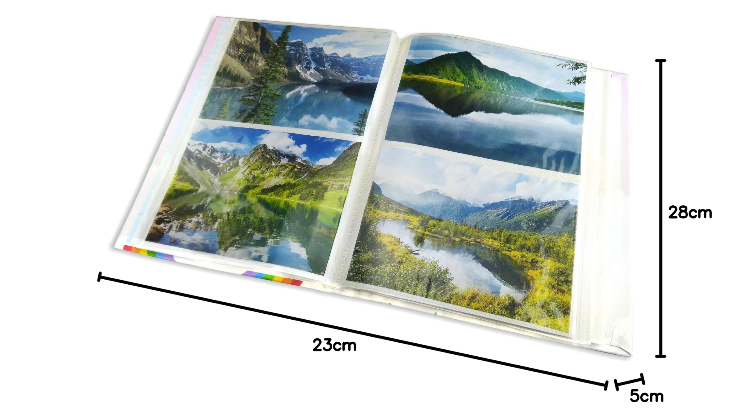 Album fotograficzny z kieszeniami 21 x 28 cm zawiera 200 zdjęć 13 x 18 cm, okładka papierowa z matowym wykończeniem z tworzywa sztucznego, serca