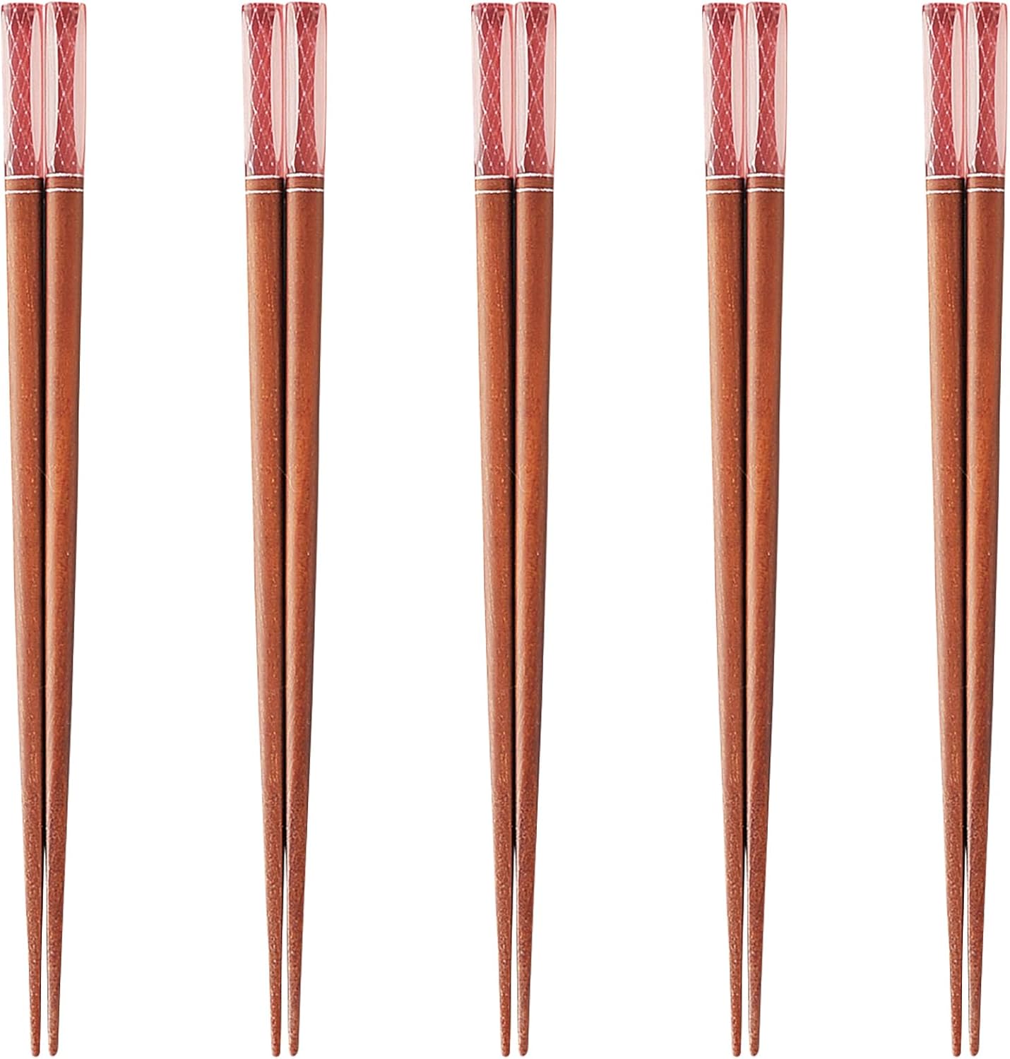 J-kitchens PID584219 Japanese Food Chopsticks, Set of 5 Pairs, Material: Acrylic Resin + Natural Wood, Chopsticks, Dishwasher Safe, Made in Japan