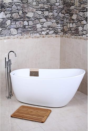 Miniatura 2 de KINGSTON BRASS VTRS592928 - Bañera acrílica independiente contemporánea de 59 pulgadas, color blanco