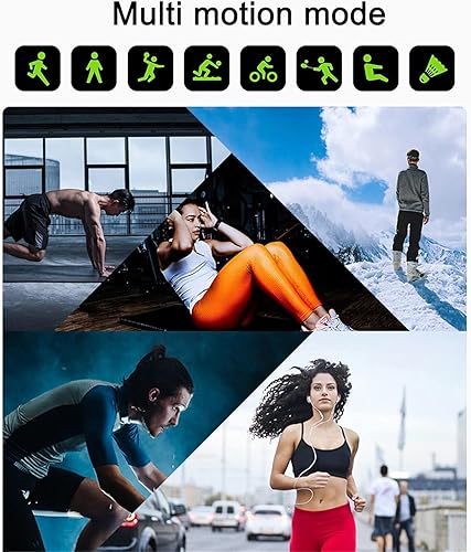 Miniatura 5 de Reloj inteligente con texto y llamadas, compatible con iOS y Android, pantalla táctil HD de 1.7 pulgadas, pista de fitness, IP68 impermeable,