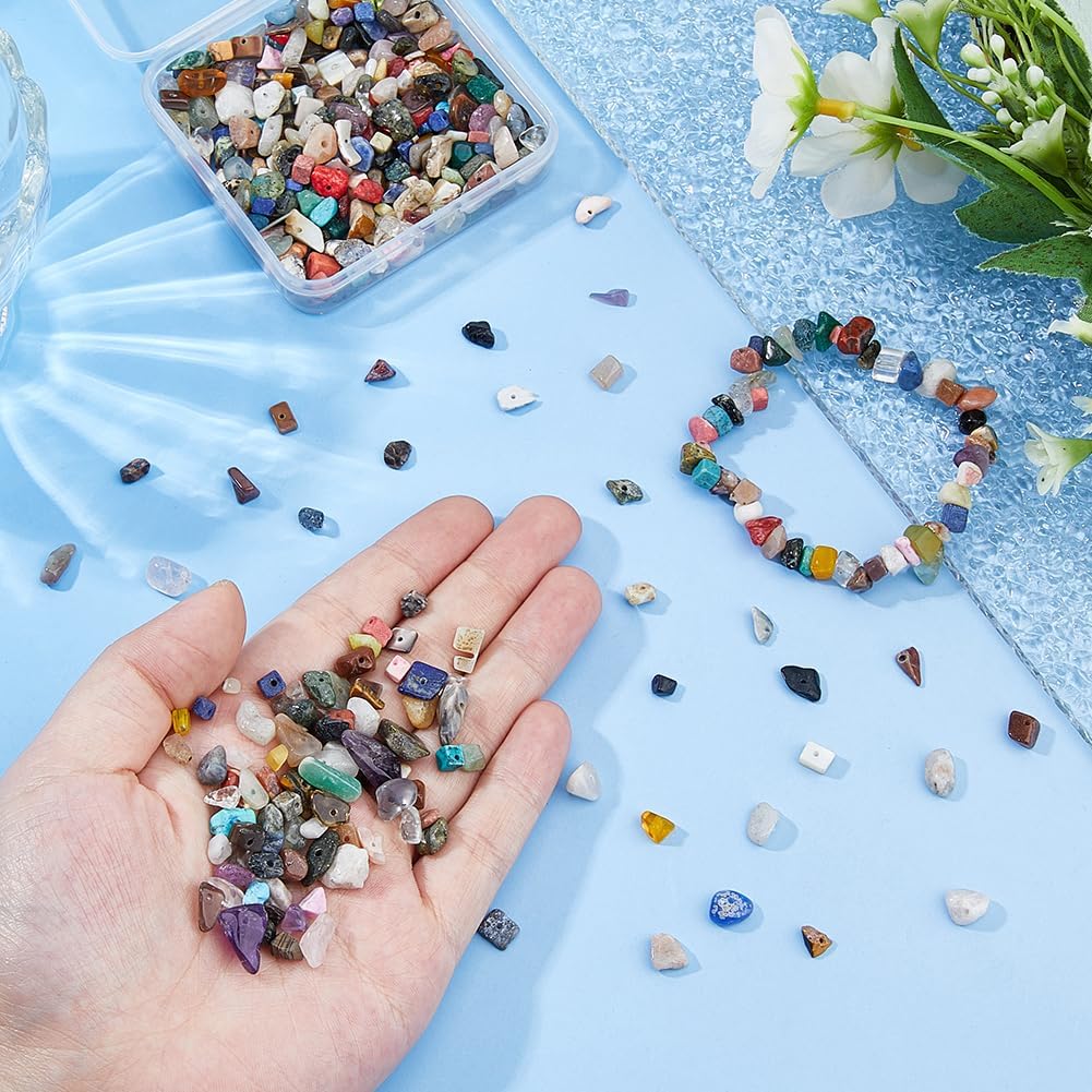 DICOSMETIC 450Pcs Chip Stone Beads Bulk 5-8mm Irregular Gemstone Crystal Rock Bead DIY Loose Bead for Bracelet Necklace Earrings Jewelry Making Crafting Supplies - Image 3