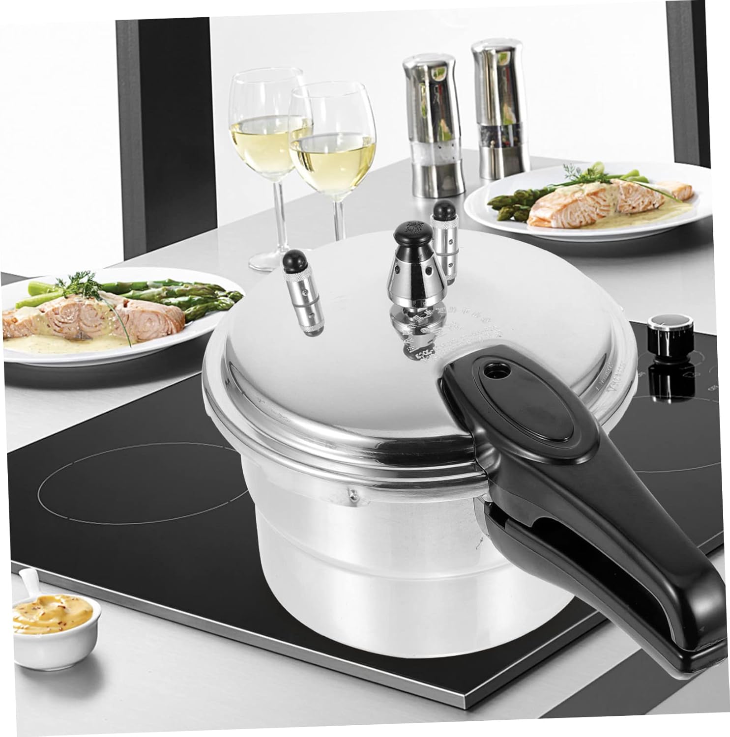 Unomor High Pressure Pot Pressure Cooker Steam Safe Aluminum Cooker for Home Indian American