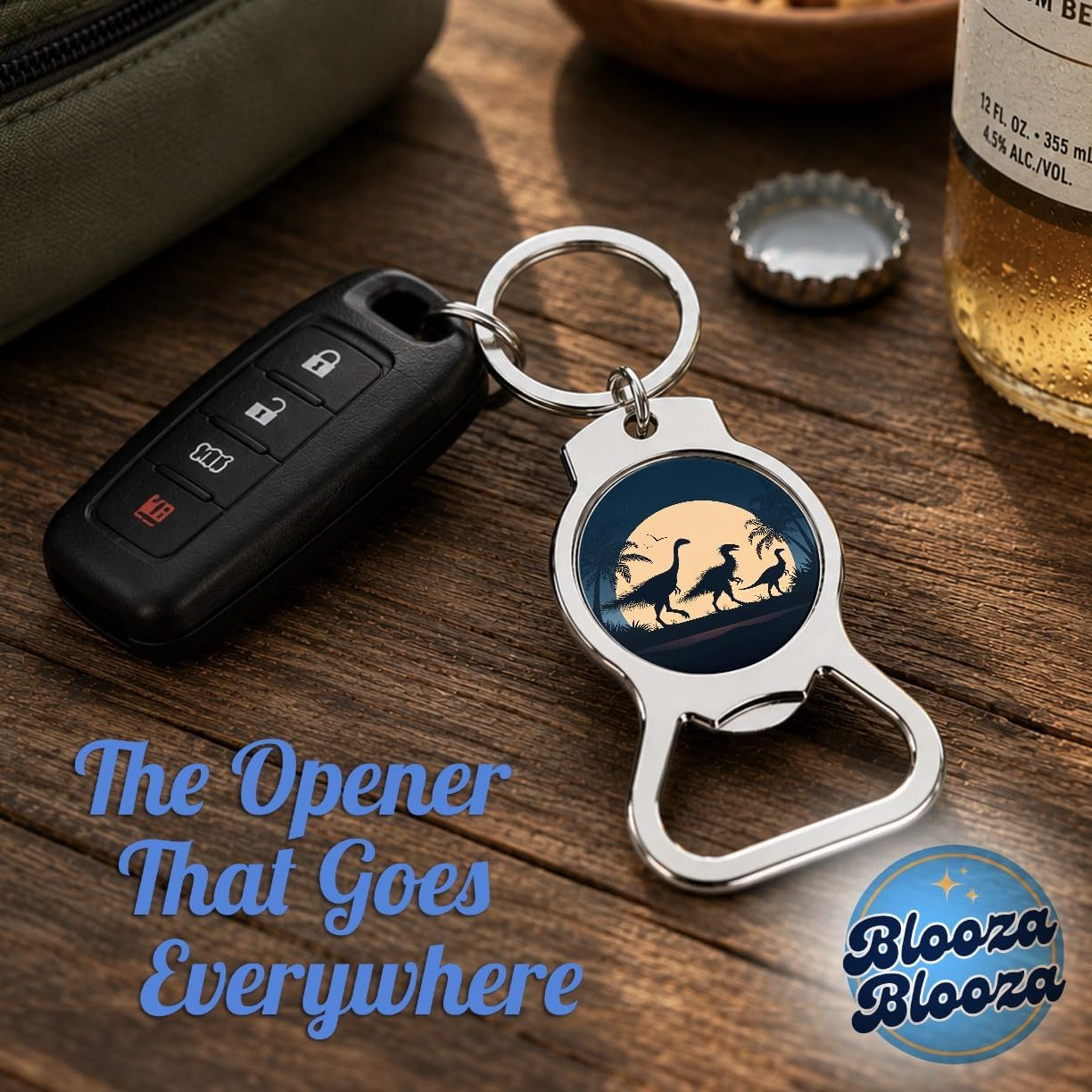 Therizinosaurus Silhouettes Night Dinosaurs Bottle Opener Keychain image 5