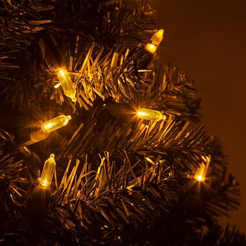 Miniatura 5 de Juego de luces navideñas pequeñas, estilo tradicional T5, para decoración de interior o exterior, de 120 voltios, con cable verde, con certificado